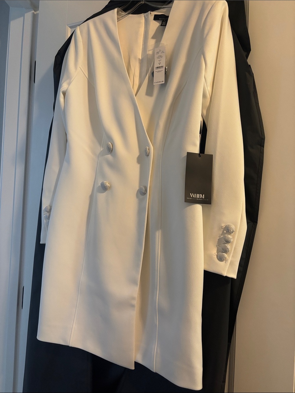 White House Black Market Ivory Double-Breasted Blazer